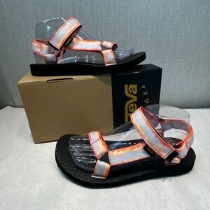 Teva Womens Original Universal Sandals Sz 7 Tie-Dye Orange Adjustable Straps Rub